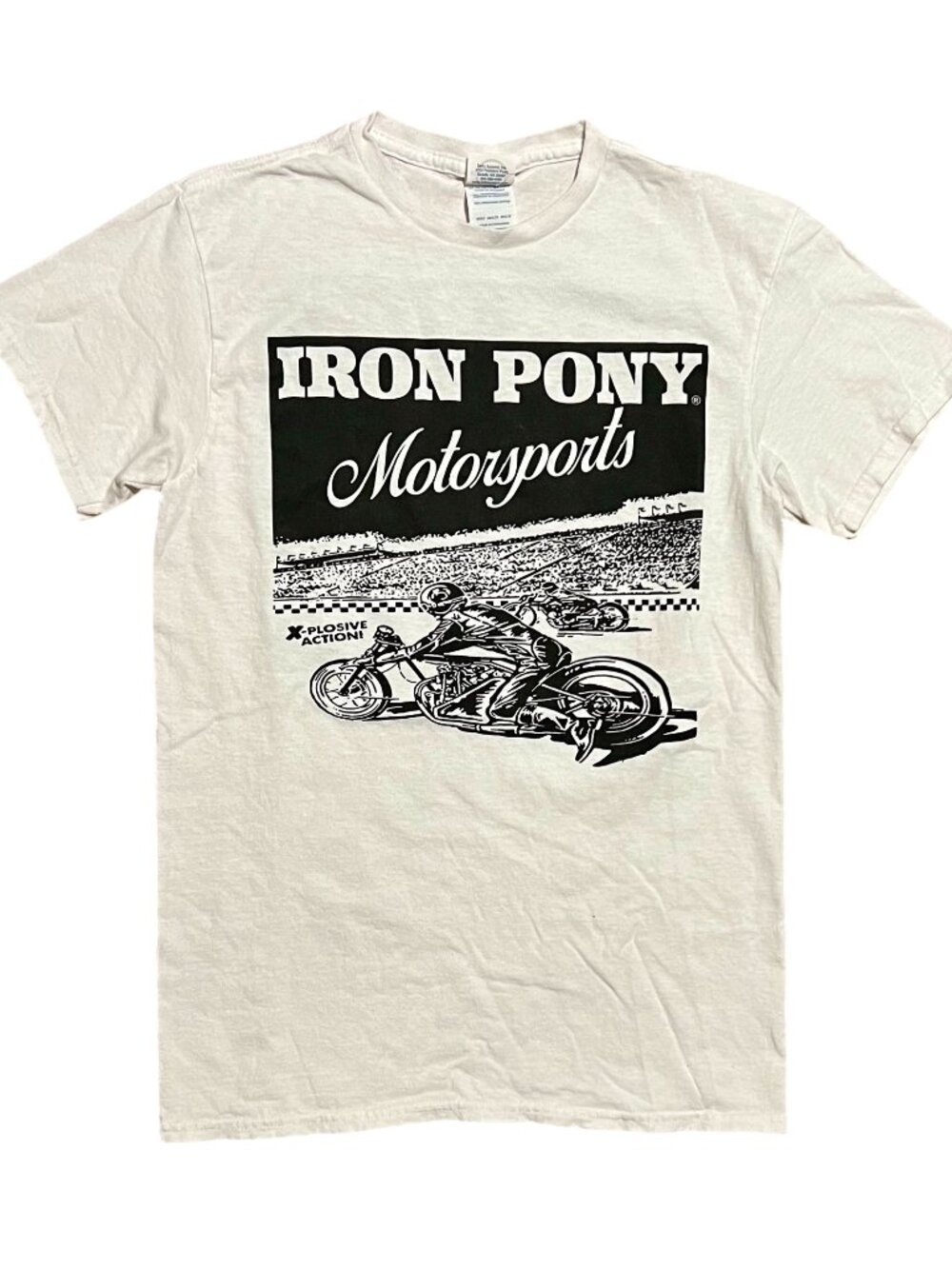 Iron Pony Motorsports Double Sided White Graphic T-Shirt, Men's Small